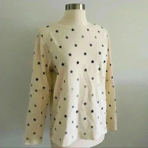 Mih Jeans Star Print Long Sleeve Top Shirt Cotton - Picture 6 of 11